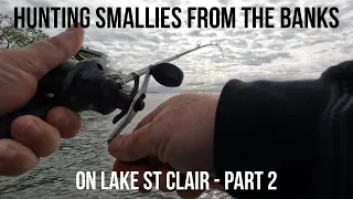 Lake St Clair Smallmouth Bass Shore Fishing | Bass Fishing Tips From The Bank