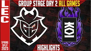 G2 vs KOI Highlights ALL GAMES | LEC Group Stage Day 2 | G2 Esports vs KOI