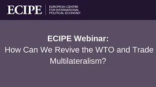 ECIPE Webinar: How Can We Revive the WTO and Trade Multilateralism?