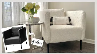 IKEA DIY HACK: Boucle Chair DIY | EASY Sherpa Fur Chair | IKEA Ekero Armchair Upholstery DIY | 2021