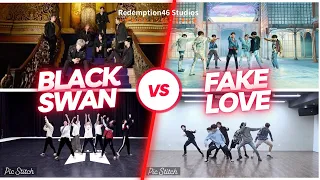 CHOREO BATTLE - BTS (방탄소년단) 'Black Swan' Dance Practice VS BTS (방탄소년단) 'FAKE LOVE'