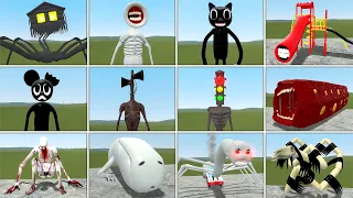 All Trevor Henderson Creatures In Garry's Mod [siren head, cartoon cat, house head, the extra slide]