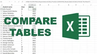 How to compare two tables in excel using VLOOKUP