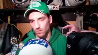 Patrice Bergeron on his game winner and Bruins win