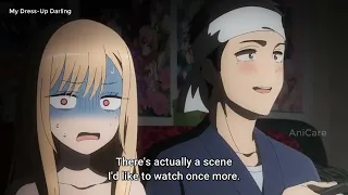 Kitagawa and Gojou watching horror movies together | My Dress-Up Darling Ep 12