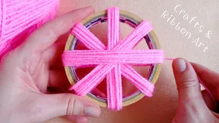 Amazing Craft Ideas with Wool - Hand Embroidery Easy Trick - DIY Woolen Flowers - Sewing Hack