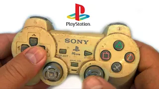 I Restored an extremely Yellowed PSone controller - Retro Console Restoration & Repair  - ASMR