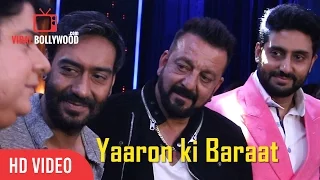 Sanjay Dutt, Ajay Devgn And Abhishek bachchan At Zee Tv's Yaaron ki Baraat Shoot