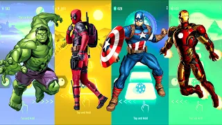 Hulk 🆚 DeadPool 🆚 Captain America 🆚 Iron Man | Marvel Heroes | Tiles Hop Fun Ball