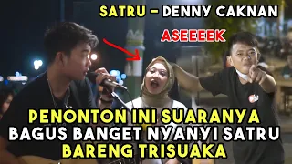 Suara Cewek Nya Wowww - SATRU - DENNY CAKNAN X HAPPY ASMARA (COVER) TRI SUAKA FT. ELFARIZIE