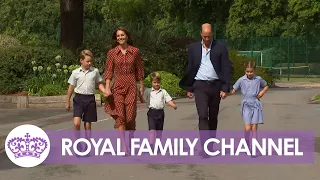 George, Charlotte and Louis Arrive for First Day at New School