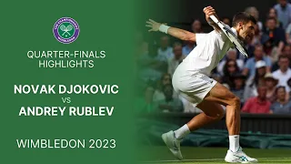Novak Djokovic vs Andrey Rublev | Quarter-final Highlights | Wimbledon 2023 Gameplay
