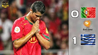 ملخص المباراة التاريخية / البرتغال واليونان / نهائى يورو 2004 تعليق يوسف سيف / جودة HD