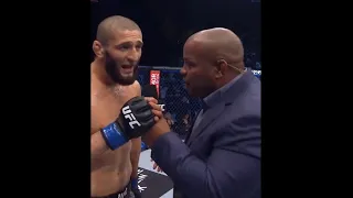 UFC 267: Khamzat Chimaev Post Fight Interview Scream Part - **Alternative Camera Angle**