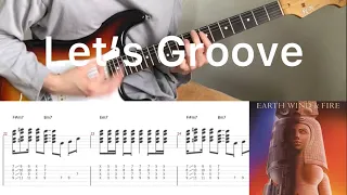 Earth Wind And Fire - Let's Groove (guitar cover with tabs & chords)