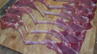 Разделка каре ягнёнка, Баранина рëбрышки! Cutting Rack of lamb! Профессиональный разруб!