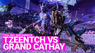 Oracles of Tzeentch vs Grand Cathay Battle Gameplay | Total War: WARHAMMER III