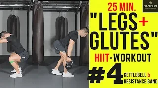 BUTT AND LEGS WORKOUT  | Kettle bell and Band HIIT WORKOUT part 4 |DANIELPT