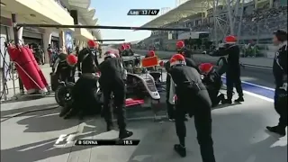 Bruno Senna very slow pit-stop Bahrain GP 2010