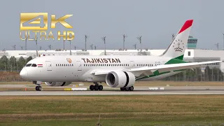 (4K) Boeing 787-8 Dreamliner from the Tajikistan Government EY-001 arrival Munich Airport MUC EDDM