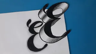 3d Trick Art Floating Letter E On Paper / How To Drawing Writing For Beginners Easy