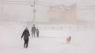 Ураганный ветер с пургой разрывают провода и заносят снегом дороги на Сахалине