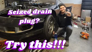 How to get a Stuck Drain Plug out in under 30seconds!!!! #r32gtr #gtr #z32 #s13