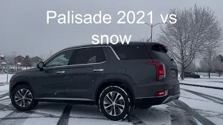 Palisade 2021 V6 3.8L Review Test Drive on  the Snow
