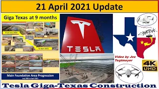 Tesla Gigafactory Texas 21 April 2021 Cyber Truck & Model Y Factory Construction Update (07:45AM)