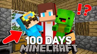 I Survived 100 Days With A Baby Mikey & Nico - in Minecraft Maizen JJ Mikey Nico Cash Smirky Cloudy