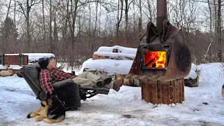 Excavator Bucket Wood Stove Build Part 3