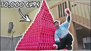 WORLD RECORD LARGEST RED CUP TOWER!! (10,000 CUPS)