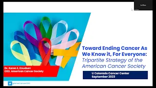 Karen Knudsen, MBA, PhD, CEO of ACSCAN | University of Colorado Cancer Center Symposium