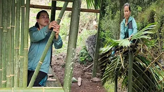 Build a house out of bamboo and bake potatoes to eat.