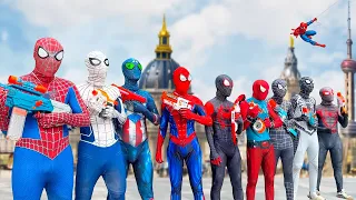 What If 9 SPIDER-MAN in 1 HOUSE ?? | Hey All SuperHero , Go To Trainning Nerf Gun - by TeamSpider VS