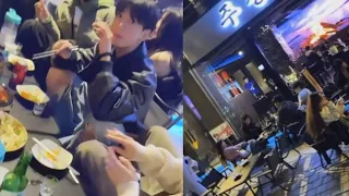 Jungkook candidly reacts to the fan disturbing his dinner with Eunwoo and Jaehyun