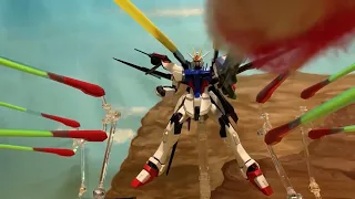 ガンプラコマ撮り　HG 1/144 ガンダム パーフェクトストライクフリーダム　gunpra stop motion HG 1/144 gundam perfect strike freedom