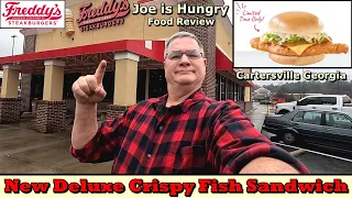 Freddy's® New Deluxe Crispy Fish Sandwich Review Review | Limited Time Offer | Joe is Hungry 🐠🥬🍅