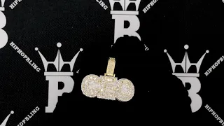 CEO Baguette Diamond Pendant 1.00cttw 10K Yellow Gold | Real Hip Hop Jewelry