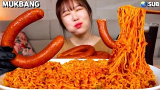 육즙 팡팡!! 치즈맛 킬바사 소세지와 추억의 맛 스파게티 라면 먹방🍝🍝 Cheese Kielbasa Sausages, Spaghetti ramyun ASMRㅣMUKBANG