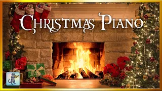 Relaxing Christmas Music & Fireplace Sounds 🎄🔥 (Instrumental Christmas Piano & Crackling Fire)