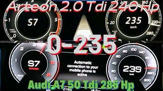 Audi A7 SportBack 50TDI 3.0 V6 Tdi 286 Hp VS Vw Arteon 2.0 TDi 4Motion 240 Hp 0-235