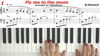 FLY ME TO THE MOON Piano easy version Tutorial How to play IN OTHER WORDS Frank Sinatra Bart Howard