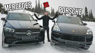 MERCEDES GLE Coupe vs PORSCHE Cayenne Coupe - bătălie pe PÂRTIA de SKI !