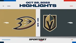 NHL Highlights | Ducks vs. Golden Knights - October 28, 2022