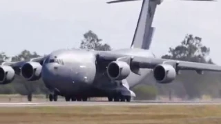 Royal Australian Air Force (RAAF) Boeing C-17A Globemaster Take Off Rockhampton Airport with ATC