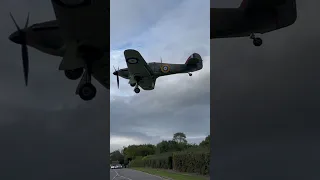 Hawker Hurricane arriving at RAF Northolt