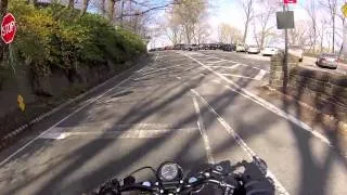 Harley-Davidson 48 Cruising in NYC Ft.Tryon Park and a Guy Falls off his Bike LOL Bx48vlog