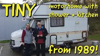 Tiny motorhome with bathroom + kitchen.  Only 460cm long + 30 years old!