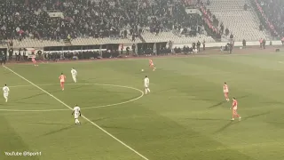 Partizan-Crvena zvezda 2:1 Kraj poluvremena (reakcije navijača sa tribina)